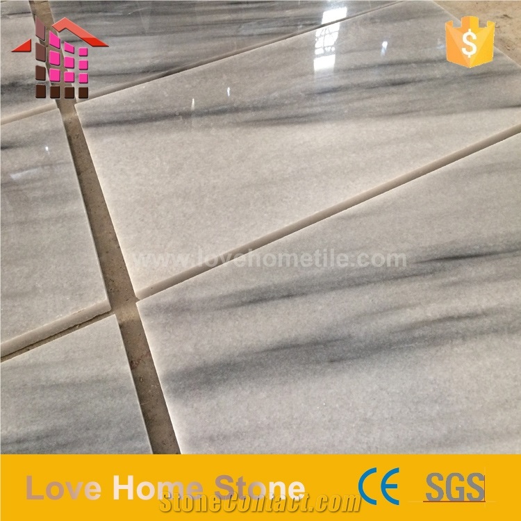 China Cloudy White Marble Paver Tile,White Marble with Grey Vein Flooring and Walling Tiles