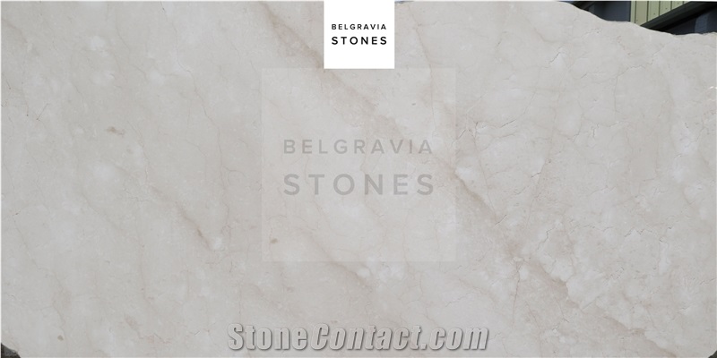 Crema White Marble Polished Slabs Thickness : 20mm
