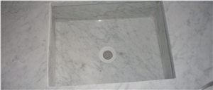 White Sierra Marble Custom Design Bathroom Counter Top