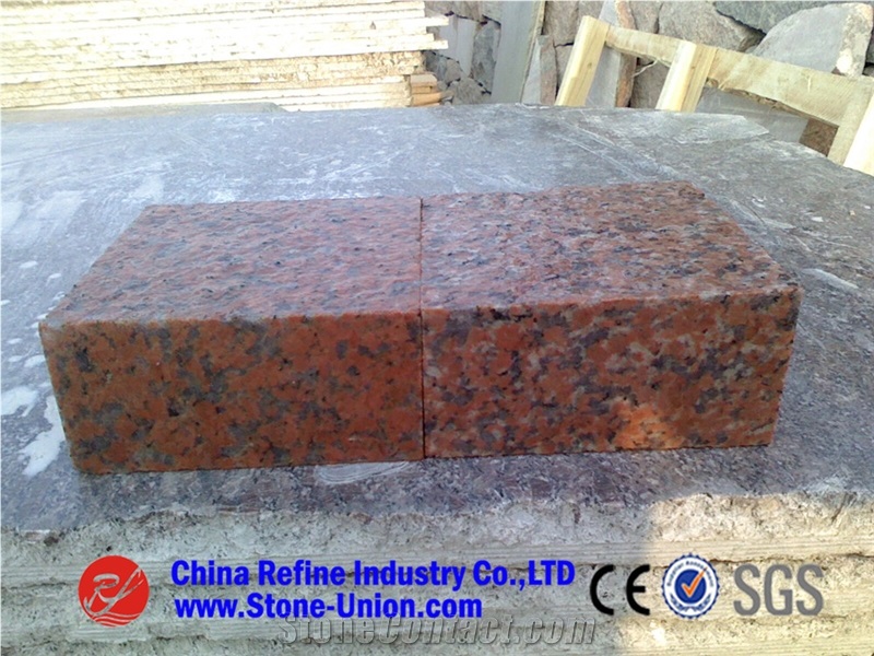 G386 Granite, Peninsula Red, Shidao Red, Island Red, Zhuangcheng Red,Red Granite Cube Stone & Pavers