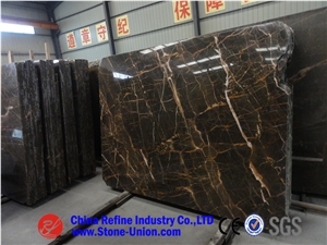 Saint Laurent Brown, Coffee Brown Marble, Brown Tiny, China Portoro Marble, Brown Marble Tiles & Slabs Used in Construction Stone and Ornamental Stone