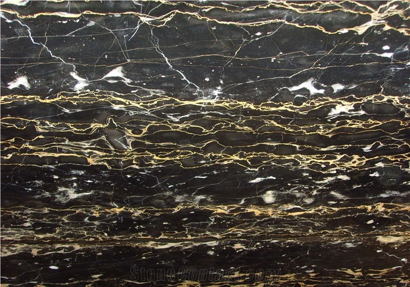 Portoro, Marble Tiles & Slabs, Marble Skirting, Marble Wall and Floor Covering Tiles, Italy Black Marble