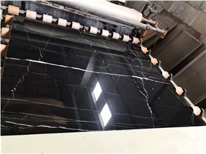 Spain White Veins Black Marble Nero Marquina/St. Laurent Marble Polished Slabs,Machine Cut Panel Walling Tiles,Floor Covering
