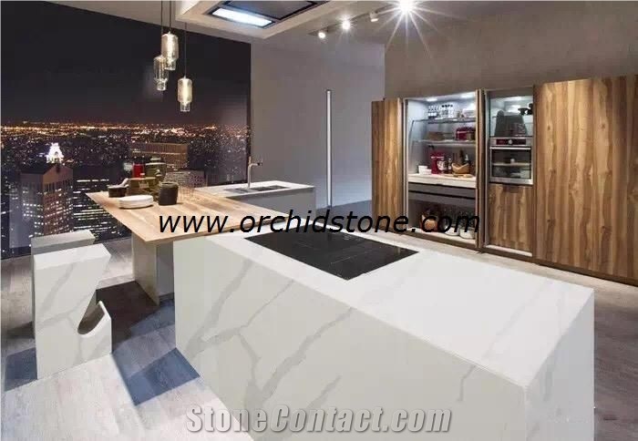 New Calacatta Quartz Surface Kitchen Counter Tops,Work Tops,Island Top,Bar Tops,Caesarstone Calacatta Engineered Stone,Solid Surface,Aritificial Stone,Artifical Marble