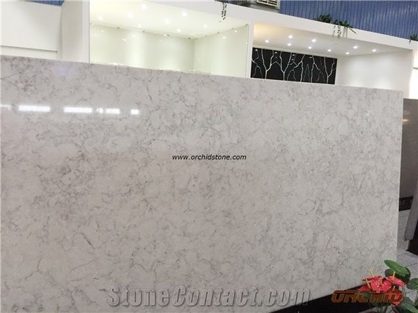 New Quartz Surface Carrara Bianca Slabs For Hotel Reception