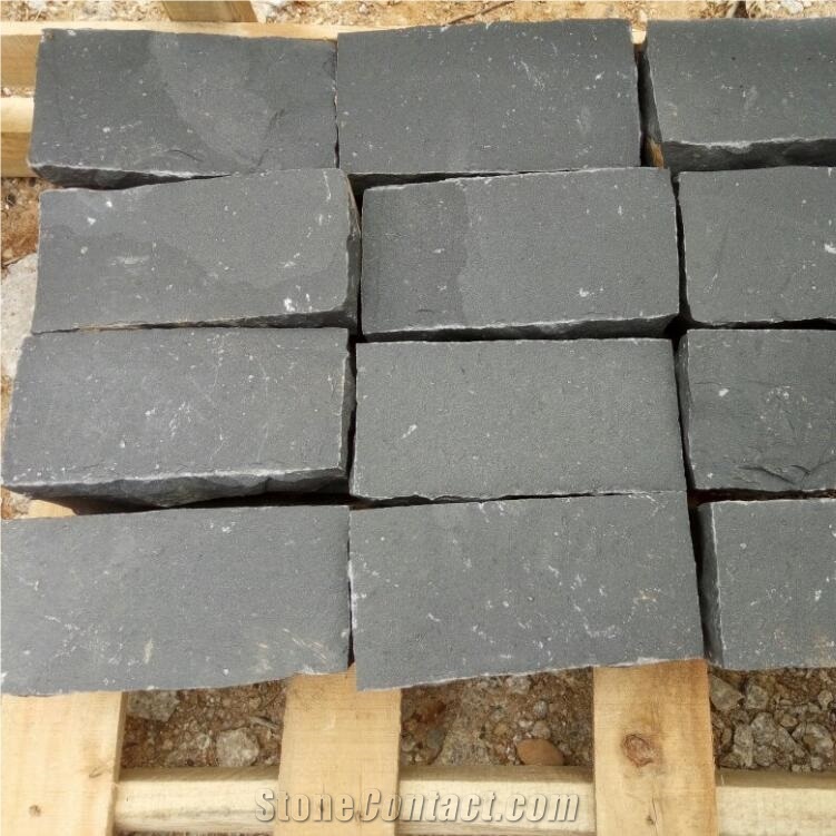 Black Basalt / Andesite Cobble Stone, Natural Split Cube Stones, Paving Stone for Driveway,Patio,Garden,Road,Terrace,Walkway Pavers