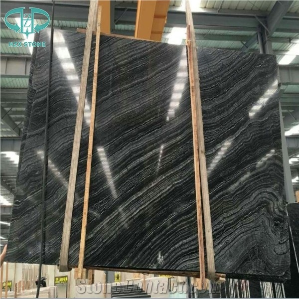 Black Wooden Vein/Black Tree/Serpeggiante/Ancient Wood Polished Marble Slabs for Interior Decoration