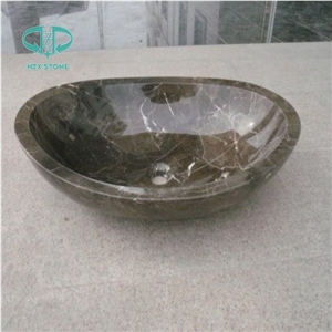China Emperador Dark Marble Sink for the Kitchen /Bathroom