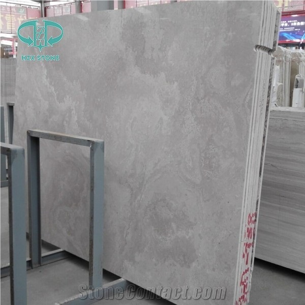 China Guizhou Cross-Cut White Wooden Vein/Serpeggiante Polished Marble Slabs for Floor Covering,Walling Interior Decoration