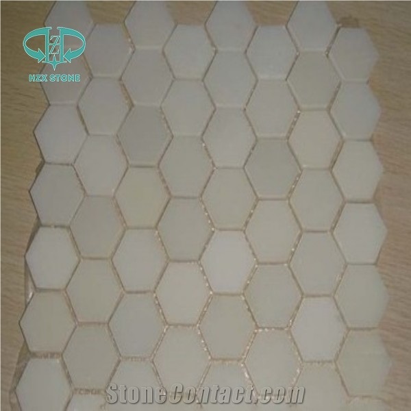 China Royal White/Statuary/Oriental/Snow/Carrara White Marble Mosaic Tiles Polished/Honed Hexagon Mosaic for Wall/Flooring