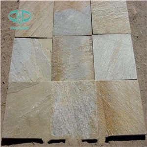 China Yellow Slate /Culture Slate Slabs & Tiles for Wall Cladding