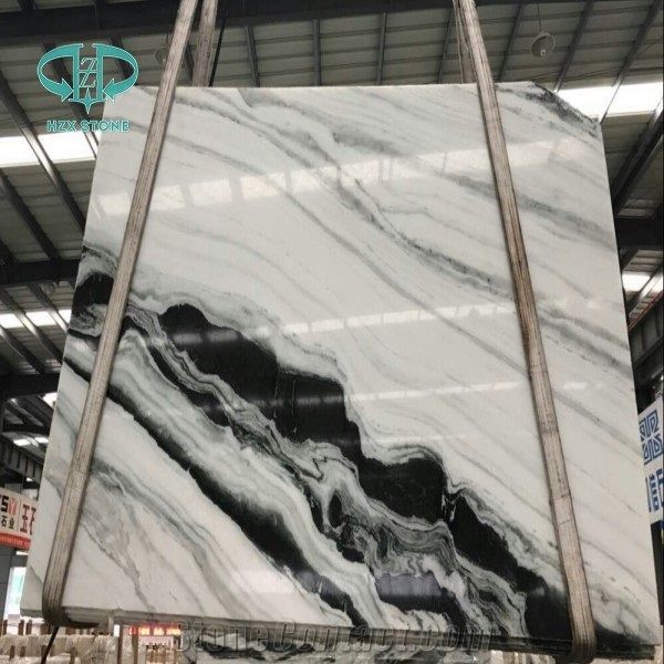 Chinese Panda White Marble Polished Tile&Slab&Cut to Size/White Marble with Black Waves Floor Tile/White&Black Veins Marble Wall Covering/Book Matched Marble Big Slab/Interior Decoration/Natural Stone