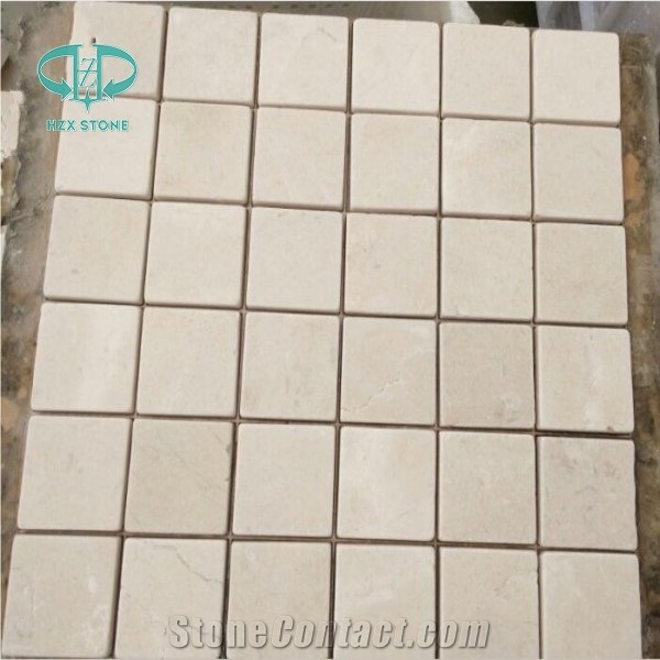 Cream Marfil Mosaic Tiles, Beige Marble Mosaic,French Pattern Mosaic for Interior Decoration,Bathroom& Kitchen & Swimming Pool