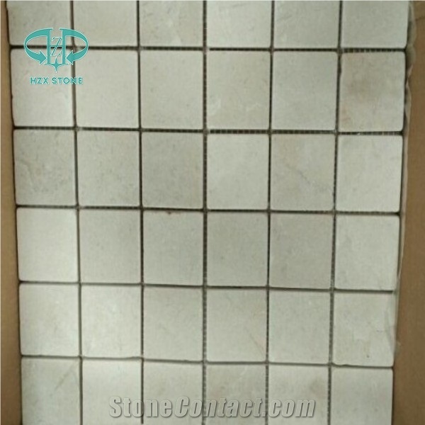 Cream Marfil Mosaic Tiles, Beige Marble Mosaic,French Pattern Mosaic for Interior Decoration,Bathroom& Kitchen & Swimming Pool