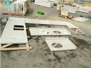 Custom White Quartz Bench Tops,Engineered Stone Kitchen Countertop