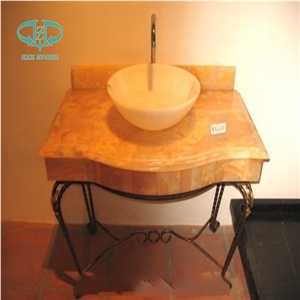 Golden Brown Onyx Kitchen Countertops, Green Onyx Counter Tops ,Countertop Basin, Chinese Basin, China Yellow Onyx Sinks & Basins