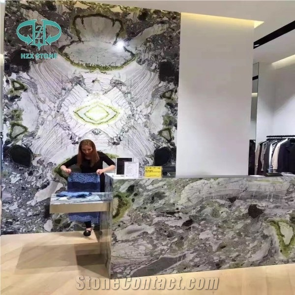 Ice Jade Green Marble Polished Slabs/Tiles for Flooring,Wall Covering/Interior Decoration