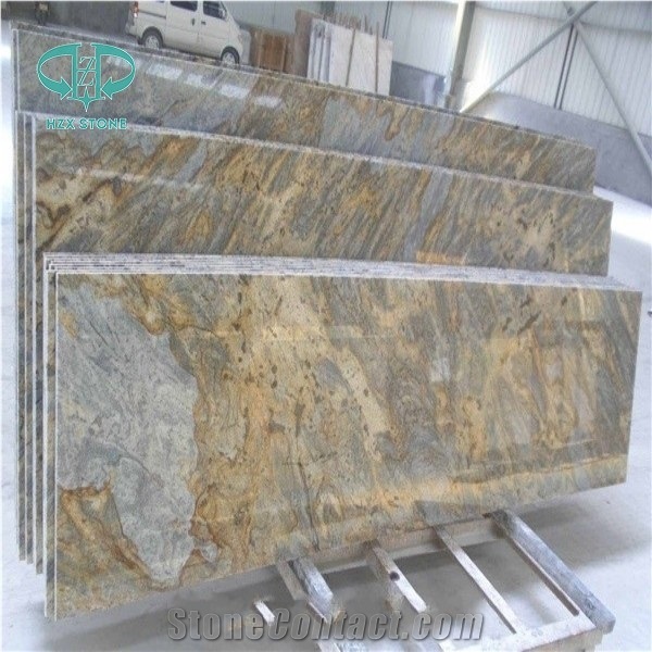 Juparana Lapidus Granite Slab for Countertop Kitchen Tops