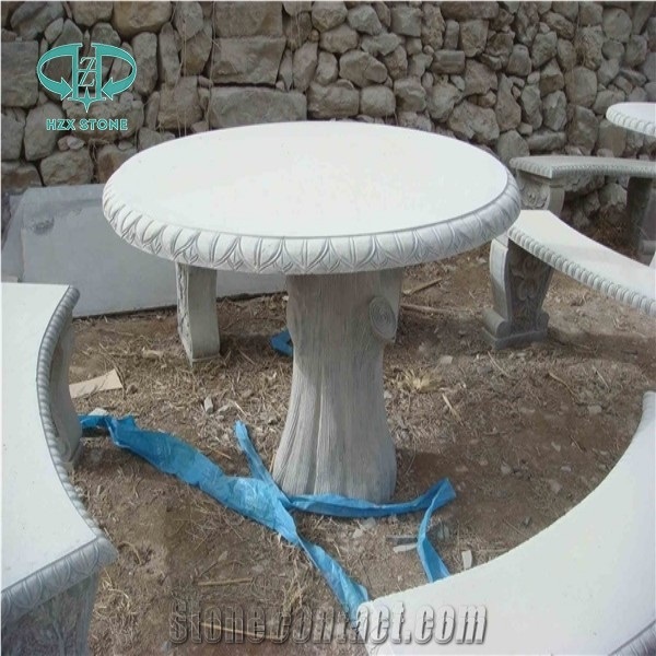 Limestone / Natural Stone Round Top Table