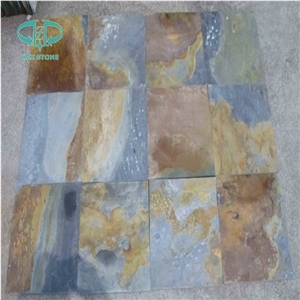 Multicolor Slate, Slate Tile, Slate Pattern, Yellow/Rusty Slate, China Slate, Slate Flooring Tile, Wall Tile, Natural Slate