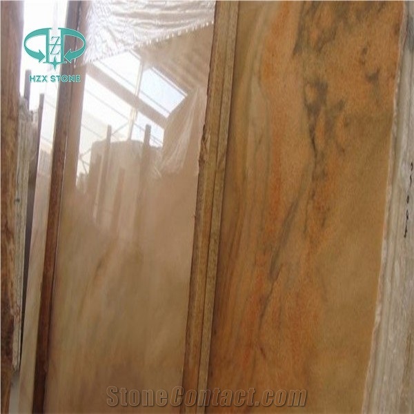 Natural Polished Sunset Red Marble Slabs for Countertops, Paver, Flooring