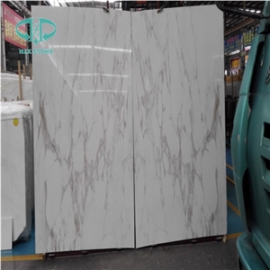 New Cararra Arabescato White Polished Marble Corchia Snowflake Bianco Statuario Slabs for Countertop,Worktop,Kitchen Top/Floor Covering