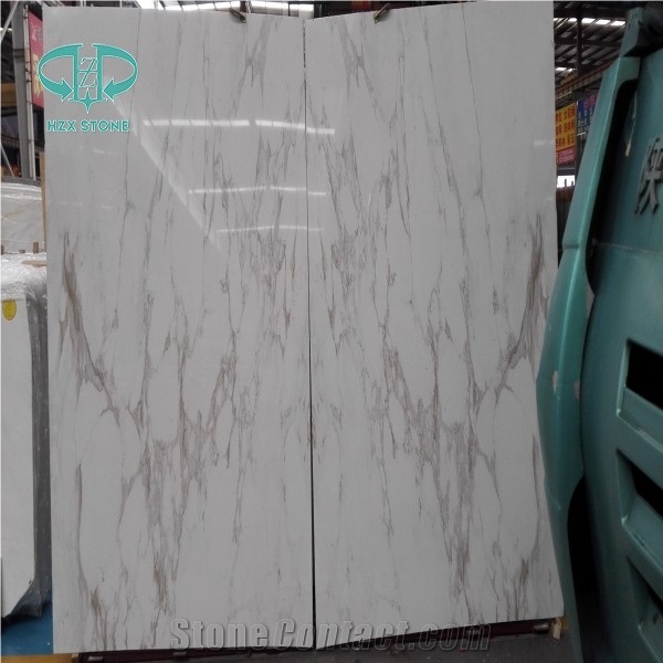 New Cararra Arabescato White Polished Marble Corchia Snowflake Bianco Statuario Slabs for Countertop,Worktop,Kitchen Top/Floor Covering