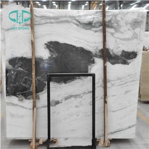 Panda White, White Marble with Black Veins, White Panda,China White Marble for Landscape Pattern,Bookmatch,Slab,Tiles,Tv Set,Wall Cladding