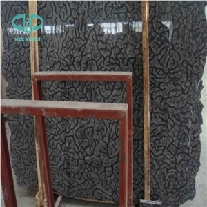 Polished/Flamed/Honed Oranle Black Marble Slab for Wall Tile Countertop