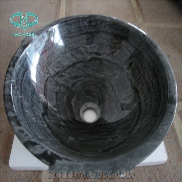 Shanxi Black Granite, Absolute Black Granite, Black Granite Wash Basin and Bathroom Sink/Round Black Granite Wash Basin and Bathroom Sink/ Washbasin / Bathroomsink