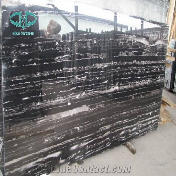 Silver White Dragon Marble,China Silver Dragon,China Nero Portoro ,Silver Portoro,Silver White,Black with White Veins Marble Slabs & Flooring Tiles