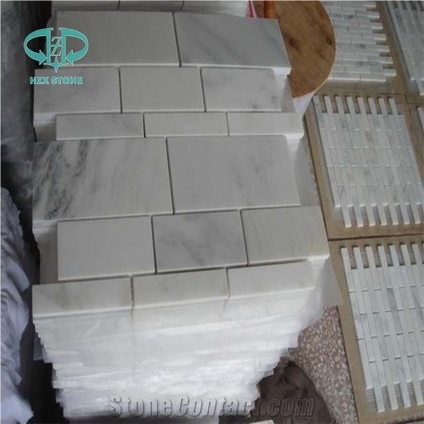 Statuary White Marble Mosaic Tiles for Bathroom and Kitchen