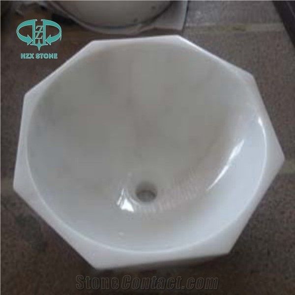 White Marble Kitchen Sinks, Round Sinks, Solid Surface Basink,Stone Bathroom Custom Countertops With Sinks & Basins