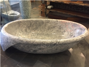 Grey Marble Basin for Bathroom Decoration,Polished Surface Special Sharpe Hotel Bathroom Oval Sinks