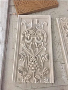 Marble Art Design Crema Marfil Carving Art Works for Project