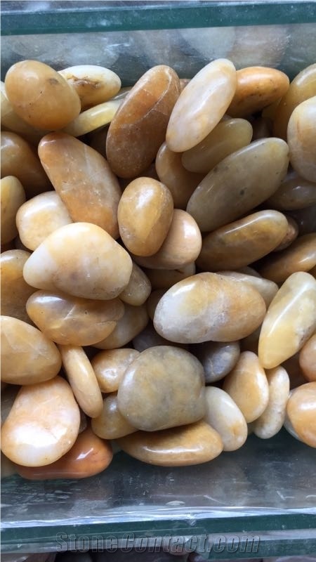 Yellow Pebble Stone,Polished River Stone Natural Stone Chips