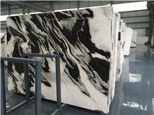 China Panda White Marble Slabs from Ice Stone with Large Quantity White Marble with Black Veins Slab Wall Floor Tiles/Wall Coverings