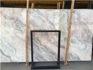 Hot Multicolor Onyx Slab and Tile, Hot Pink Onyx Slab and Tile, Hot Green Onyx Slab and Tile