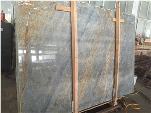 Popular and Hot Sale Grey Marble Slab and Tile with Golden Veins