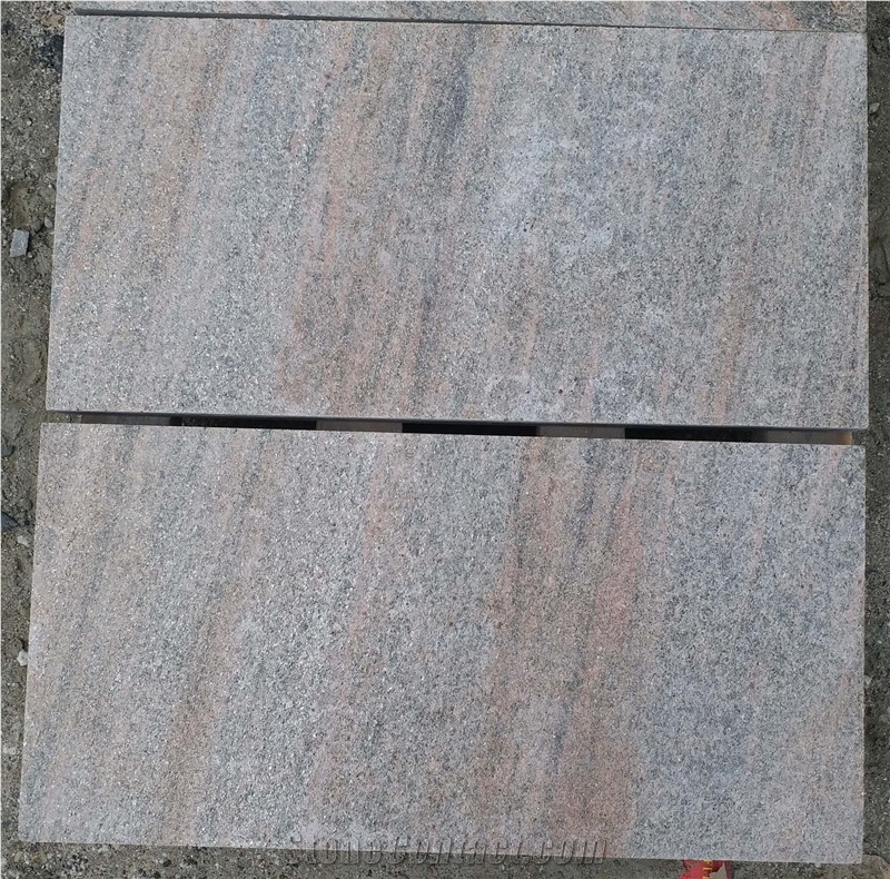 China Pink Quartzite Flamed Surface Slabs & Tiles