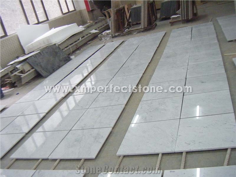 12"X12"X1/4" Carrara Marble Tiles/White Carrera/Polished & Honed Branco Carrara