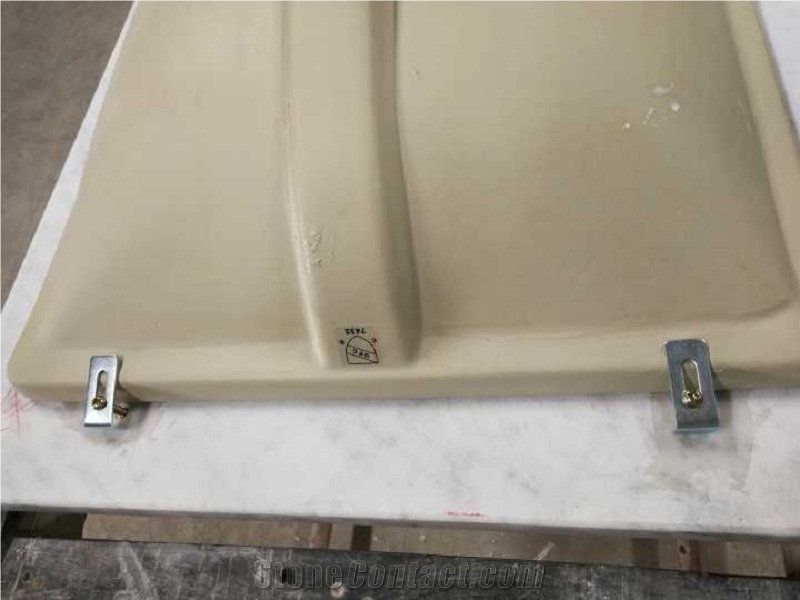 2-3cm Carrara White Marble Bathroom Vanity ,Countertops ,With Sink ,Backsplash.