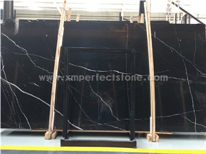 2017 Nero Marquina Marble Slabs / Nero Marquina Tile / Black Marble Tile with White Veins / Polished & Honed 24 Marble Tile