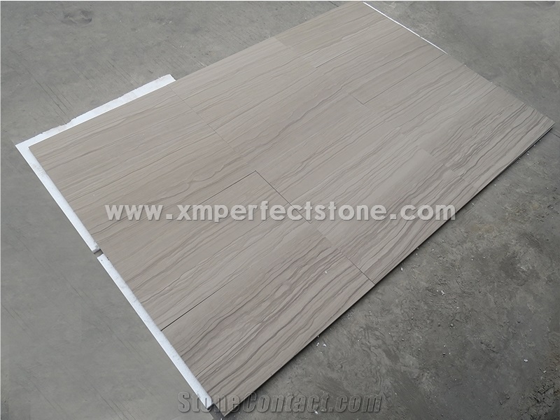 610x305mm Athens Grey Wood Vein Marble Slabs & Tiles, China Grey Marble
