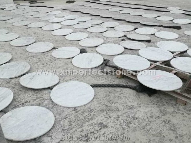 A Quality Bianco Carrara White Marble Round Kitchen Table / Marble Coffee Table 60 /80/100 Dia /25+ Marble Circle Table / White Marble Dining Table Set / Marble Furniture
