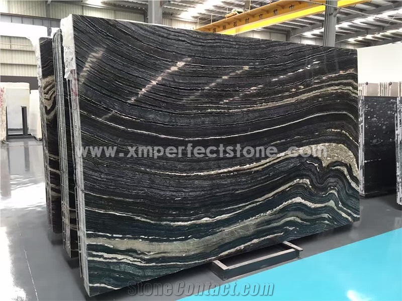 Antique Wood Marble Slabs/Black Zebra Marble Tiles/Black Wooden Natural Marble