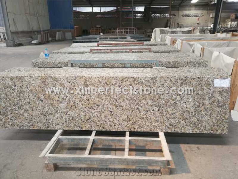 Beige Butterfly Granite Countertop / Beige Natural Granite / Prefab Granite Top 2cm / Granite Bullnose Countertop