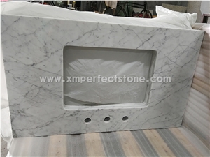 Bianco Carrara Marble for Vanity Tops/Bathroom Vanity Top White Marble/Italy Carrara White Marble Tops