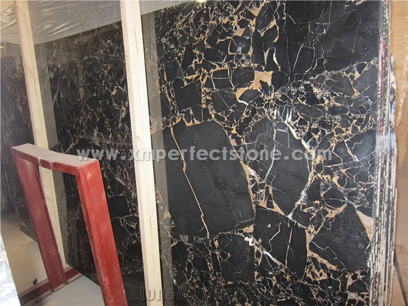 Black Portoro Marble 1.8-3 cm Slabs / Chinese Black Nero Portoro / Portoro Gold Marble for Bar Counter for Home / Cheap Marble Black Slab with Gold Veins /Polished and Honed Slabs for Wholesales