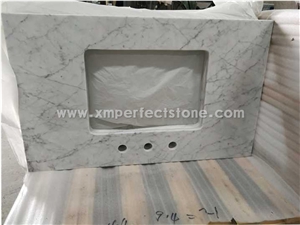 Carrara White Marble Bath Top/White Marble Vanity Top/White Vanity Tops